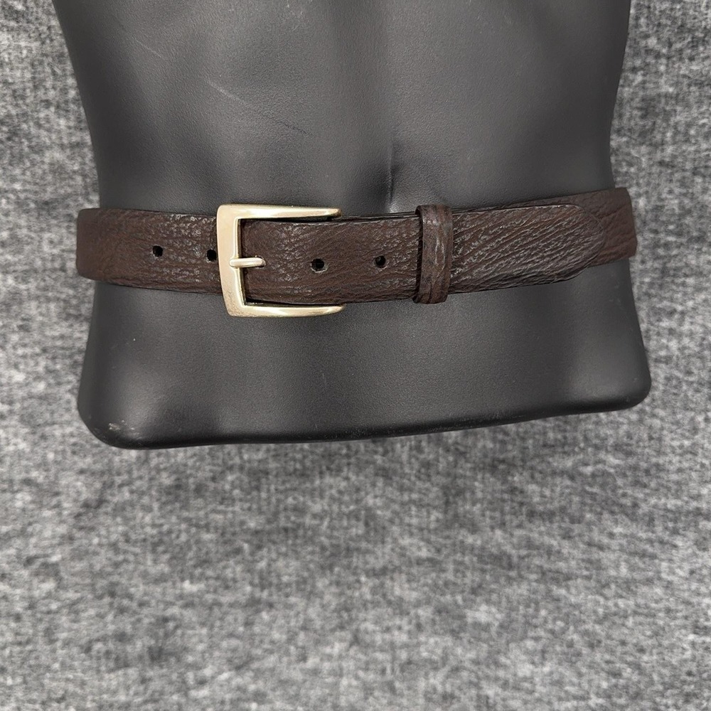 W. Kleinberg Belt Mens 42 Brown Genuine Shark Dress Leather Brass Buckle USA